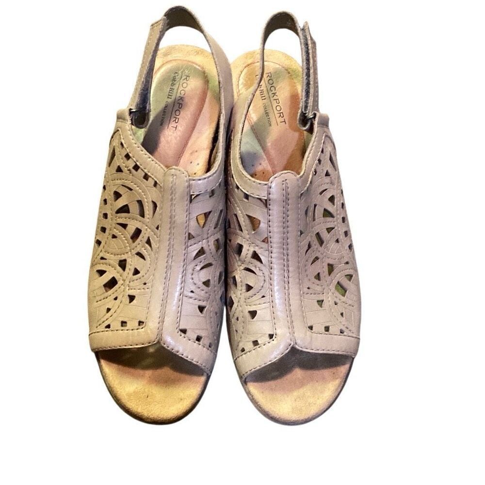 Rockport Cobb Hill Abbott Hi Vamp Yellow Leather Slingback Sandal size 10 N